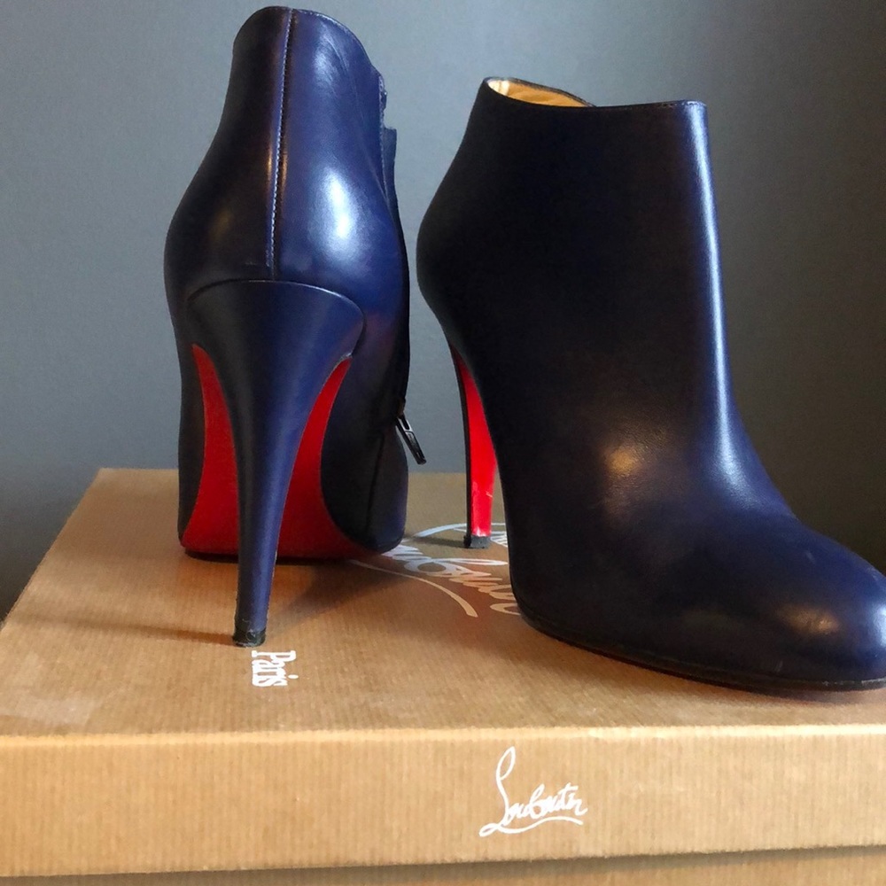 Christian Louboutin short blue booties With box